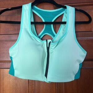 Nike Teal Zip-Front Sports Bra